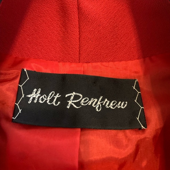 Vintage Rare Small Holt Renfrew Red Blazer Jacket Union Made - Picture 8 of 9